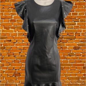 Zara Black Ruffled Sheath Mini Dress